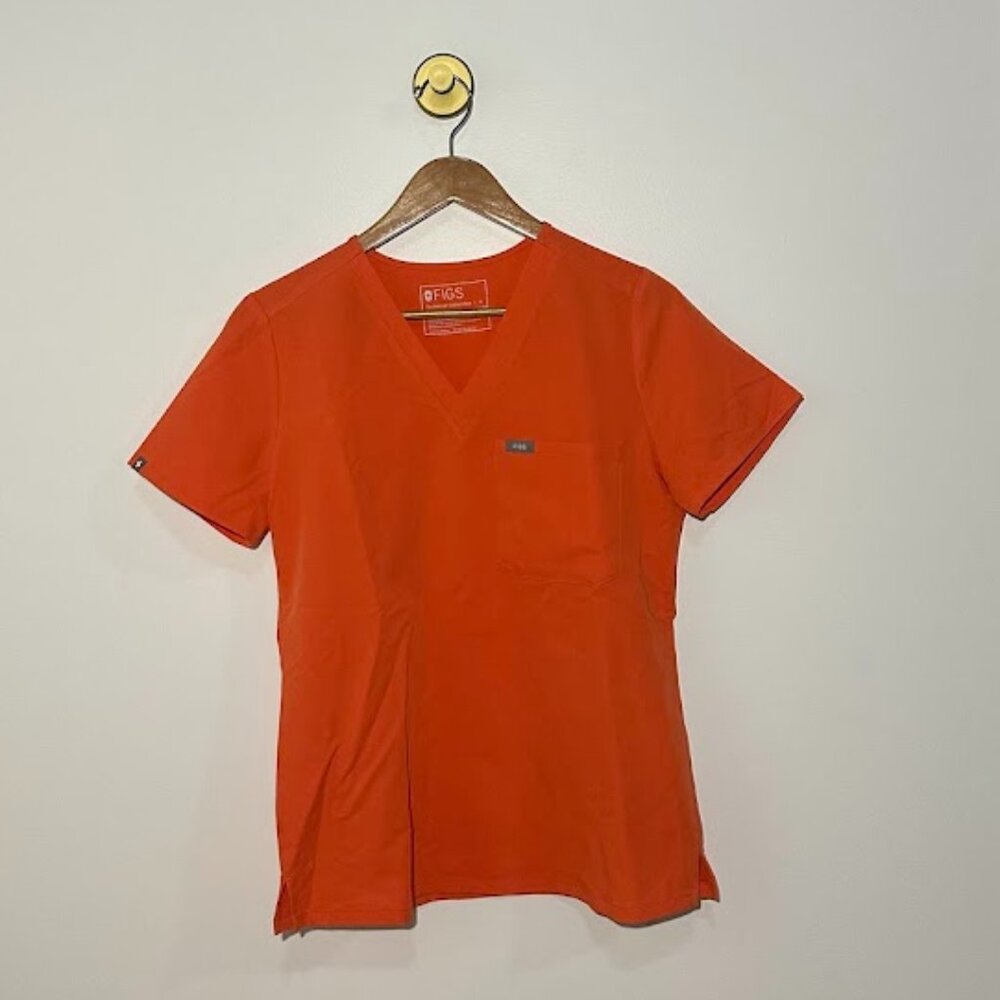 Figs Catarina Scrub Top Sunset Orange size Small